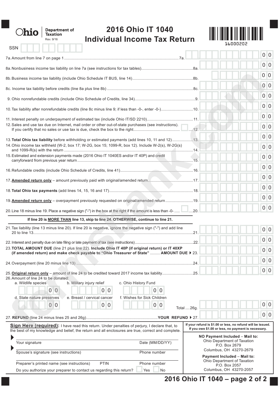 Ohio State Tax Forms Form
