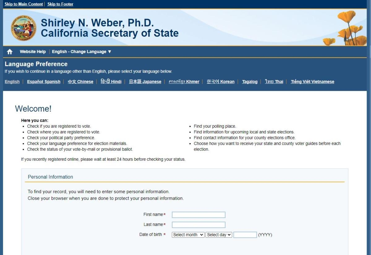 Online Voter Tools Check Your Status California Voter Foundation