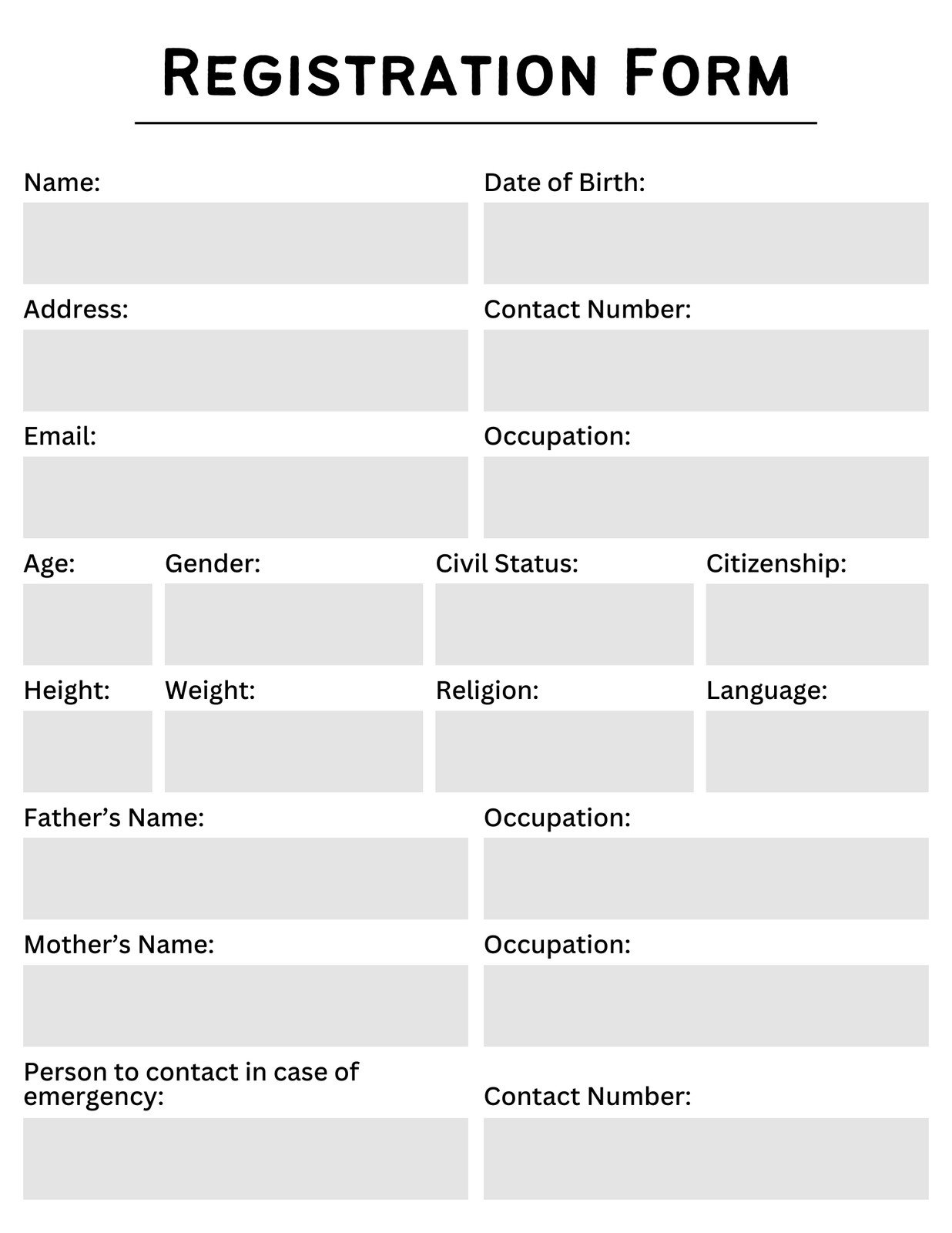 Page 2 Free Form Document Templates To Customize And Print Canva