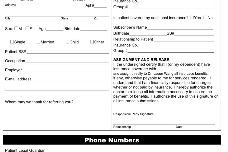 Patient Registration Form 1