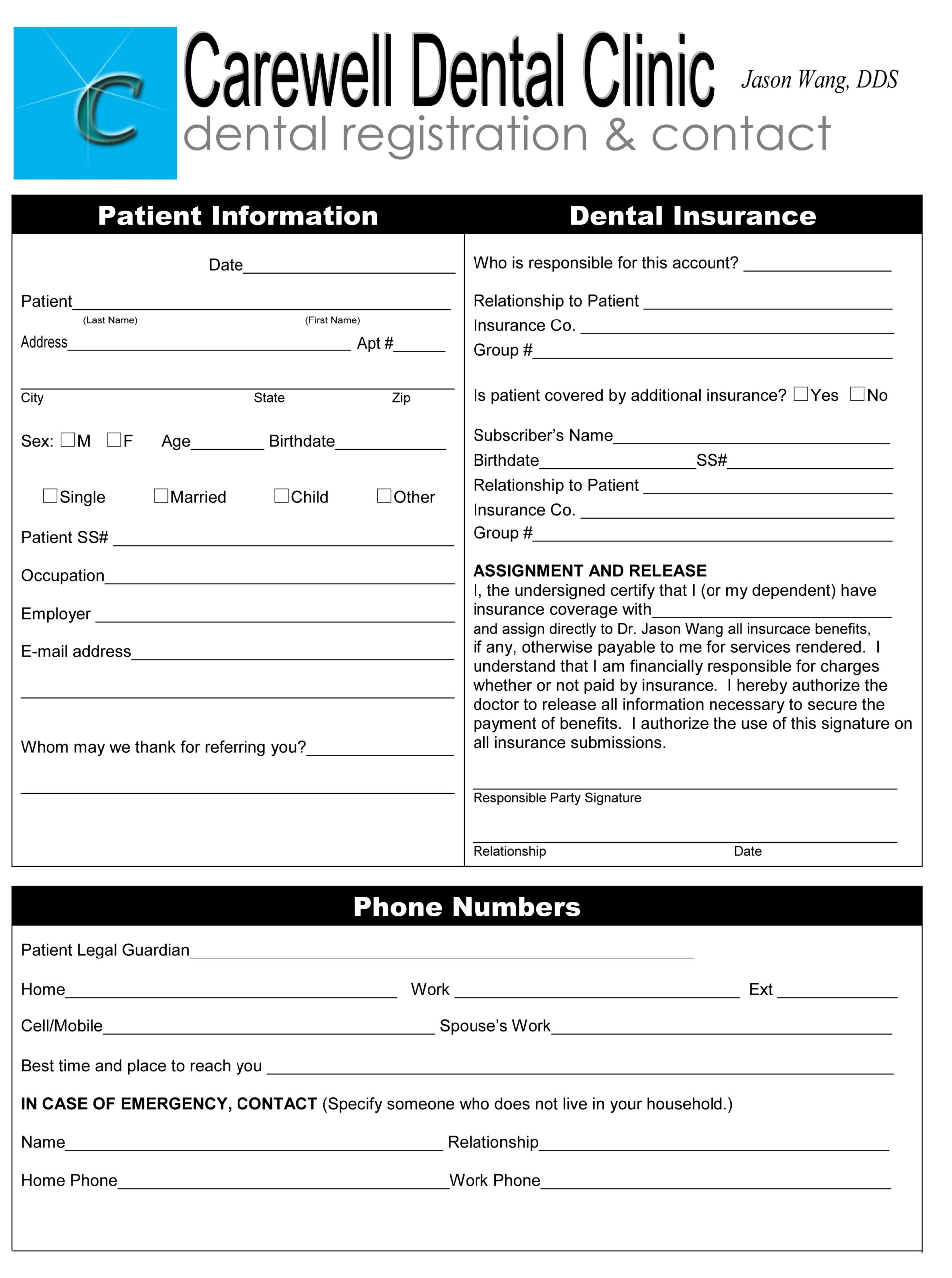 Patient Registration Form 1