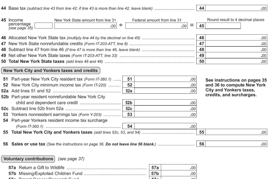 PDF NEW YORK STATE Non Resident Tax Information Forms IT 203 And IT 203 B