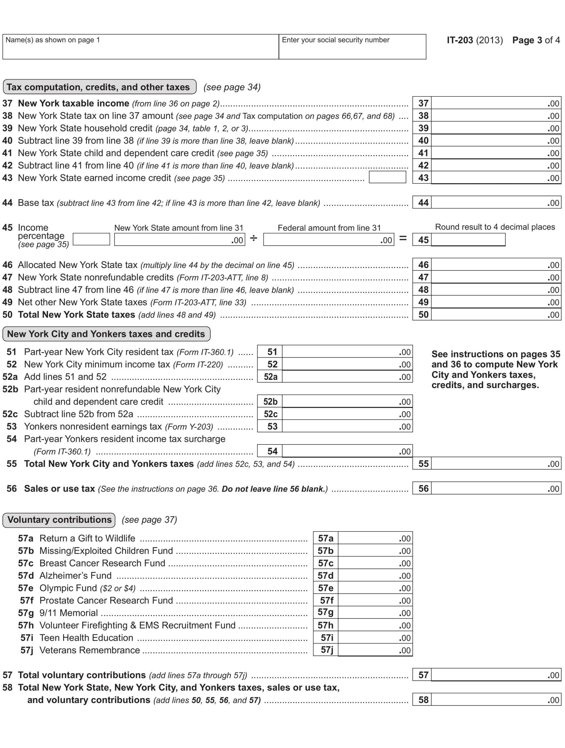 PDF NEW YORK STATE Non Resident Tax Information Forms IT 203 And IT 203 B