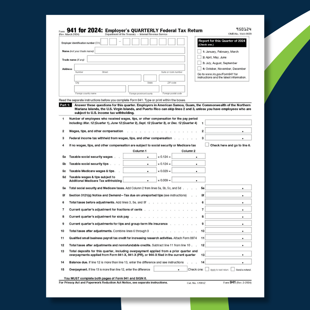 Perfecting Quarter End Payroll Tax Reporting Form 941 