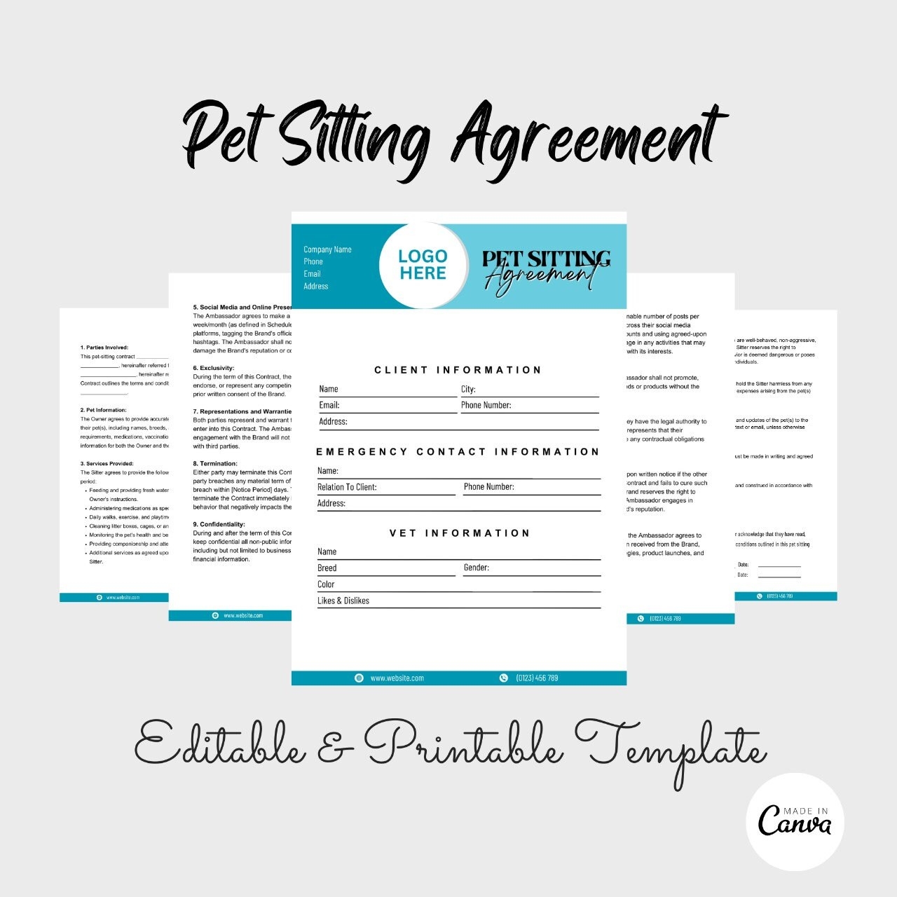 Pet Registration Form Etsy