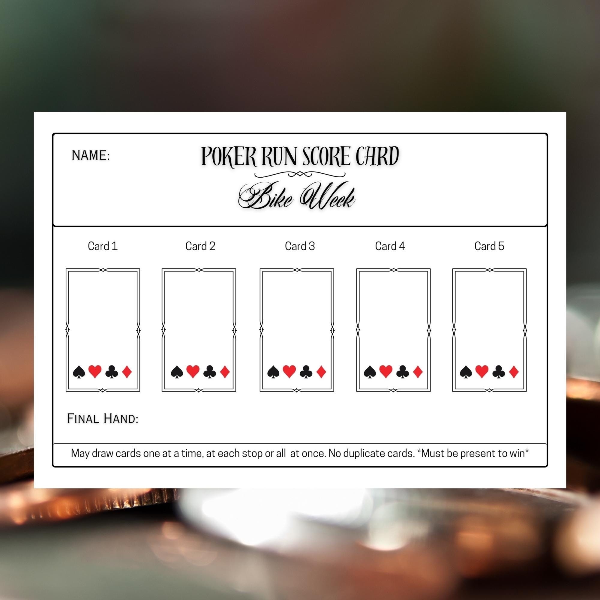 Poker Run Template Etsy