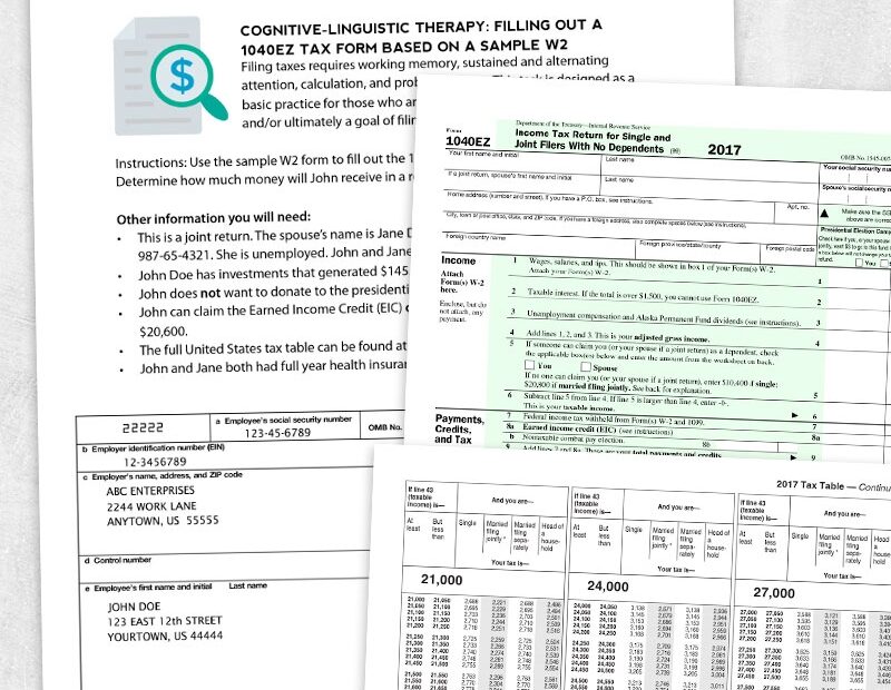 Preparing A 1040EZ Tax Form Based On A Sample W2 Adult And