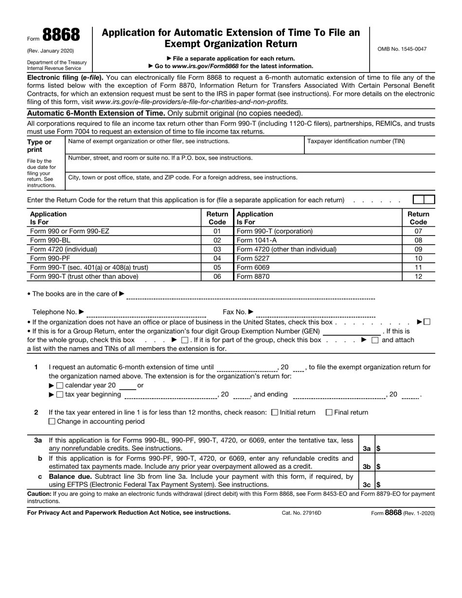 Print Irs Form 4868
