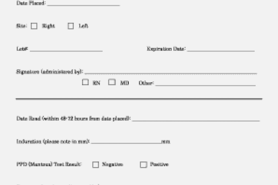Printable 2 Step Tb Test Form For Employment