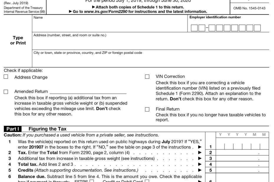Printable 2290 Form Customize And Print