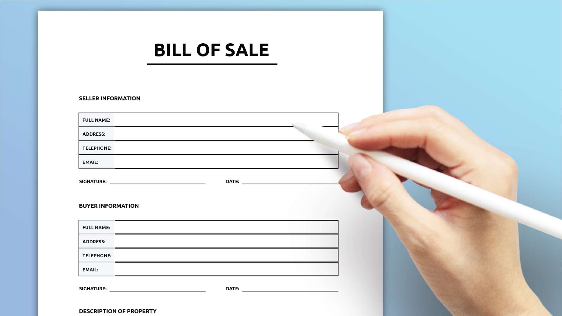Printable Bill Of Sale World Of Printables