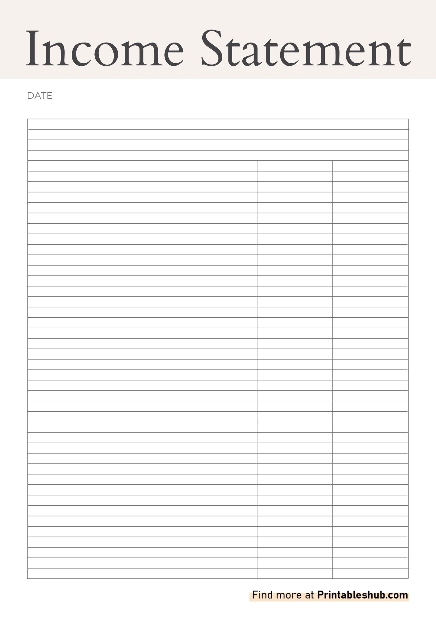 Printable Blank Income Statement Templates Printables Hub