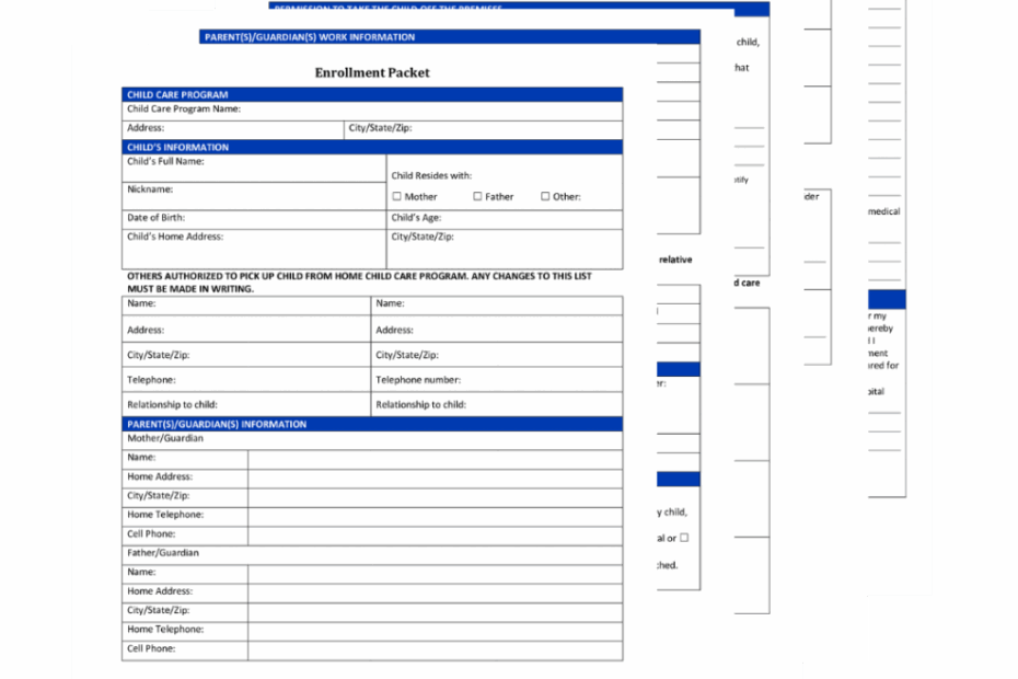 Printable Daycare Forms By The Childcare Daily Digest