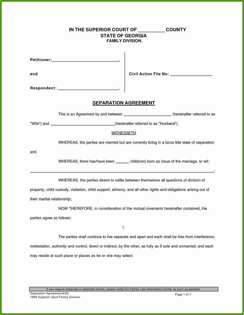 Printable Divorce Papers For Georgia Printable Party Favors