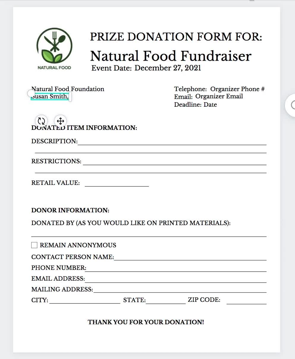 Printable Downloadable Silent Auction Donation Request Form CANVA Template Collect More Donated Items Than Ever 