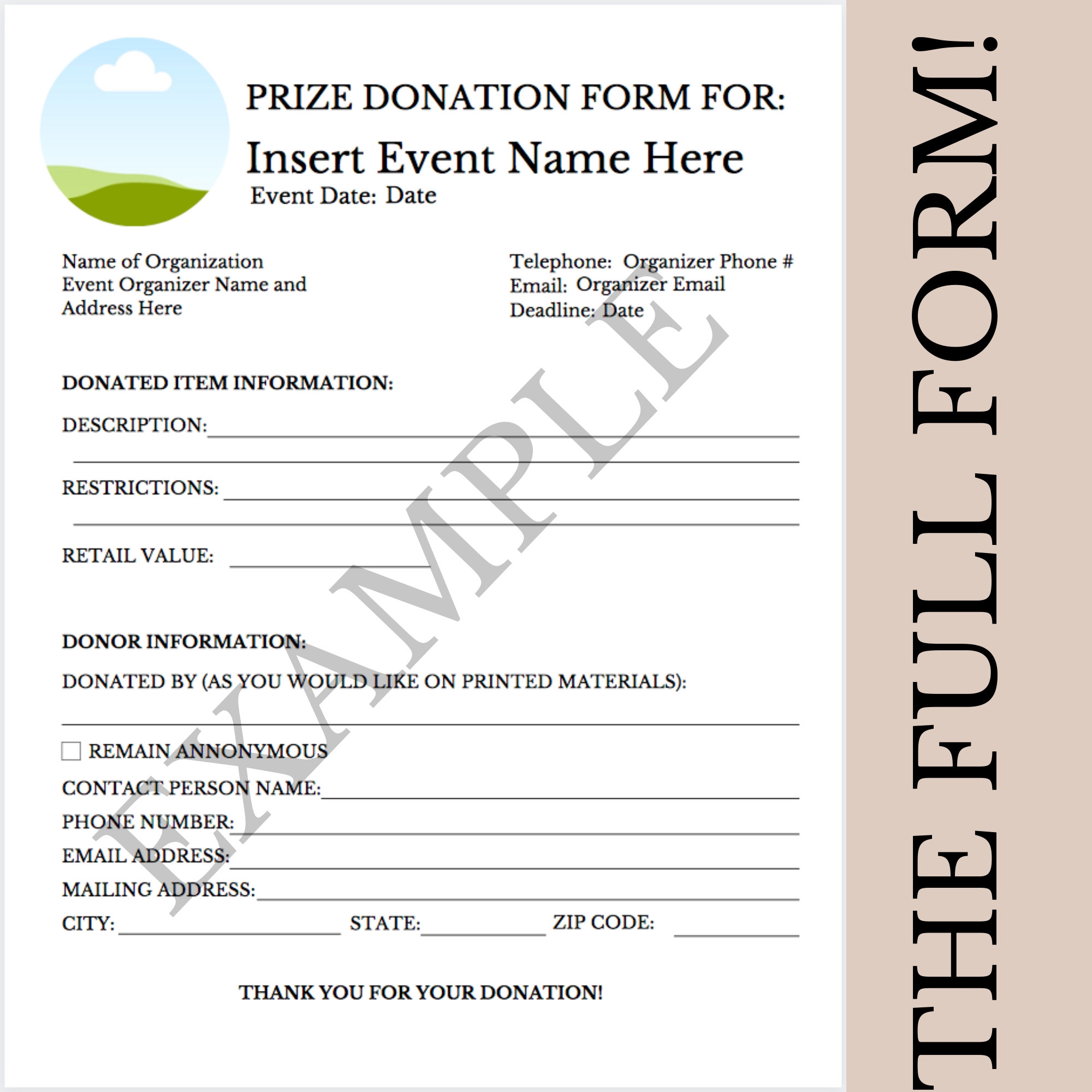 Printable Downloadable Silent Auction Donation Request Form CANVA Template Collect More Donated Items Than Ever Etsy