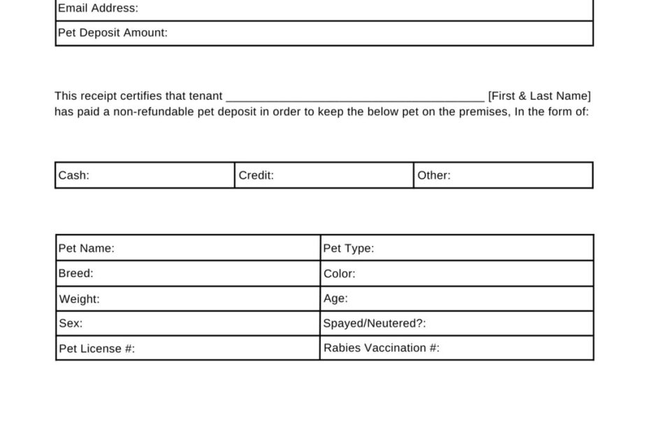 Printable Non refundable Pet Deposit For Breeders Editable Personalized Non Refundable Deposit Agreement PDF Digital Download Etsy
