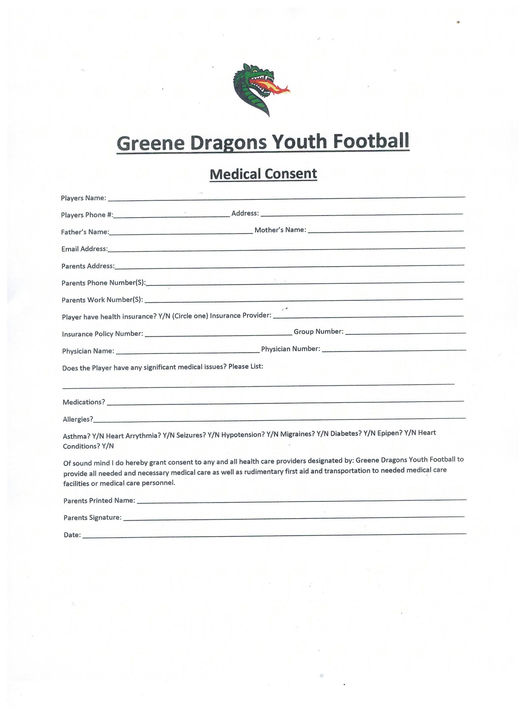 Printable Registration Forms