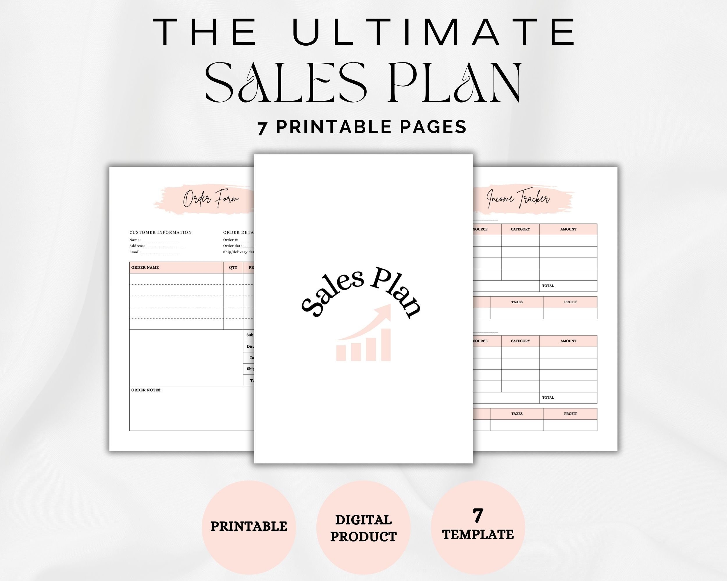Printable Sales Plan Sales Tracker Income Tracker Expense 