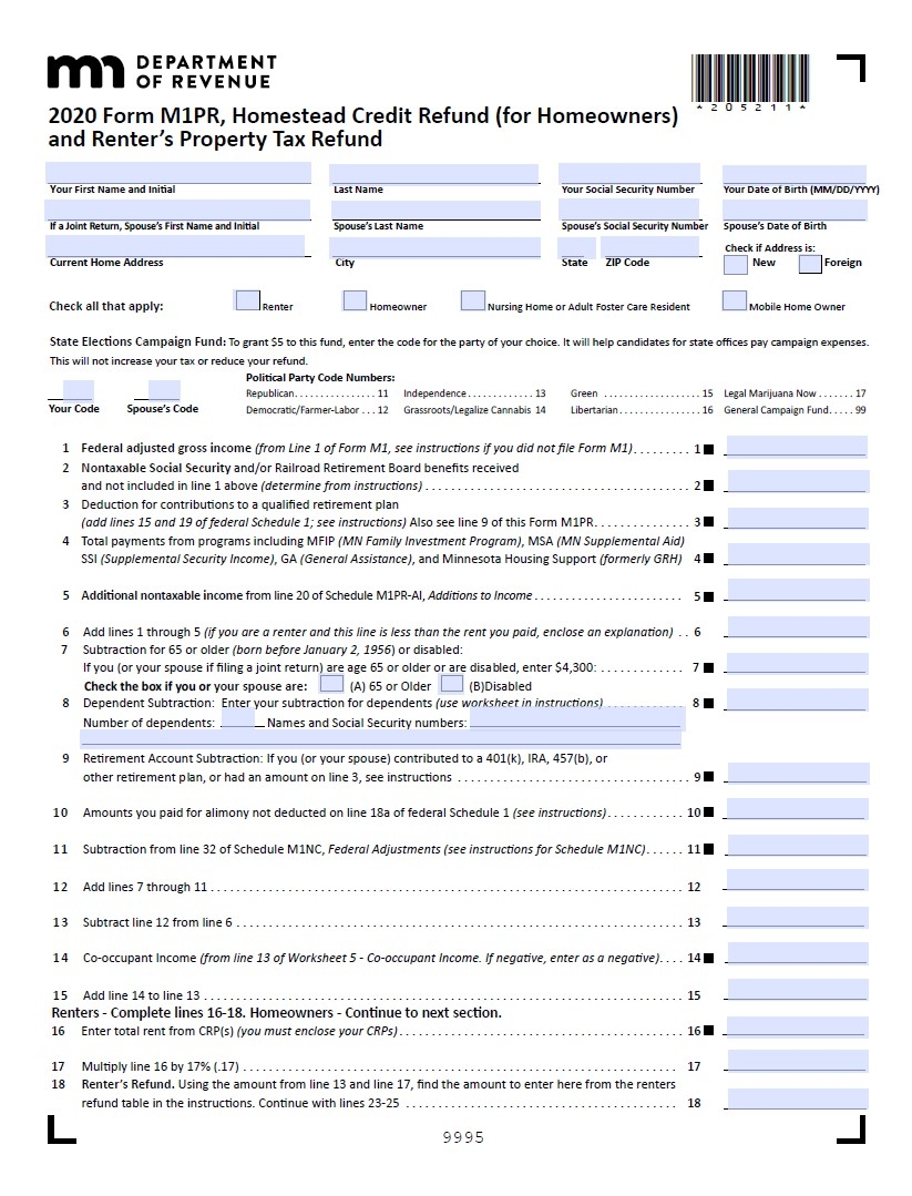 Property Tax Or Rent Rebate Claim Form