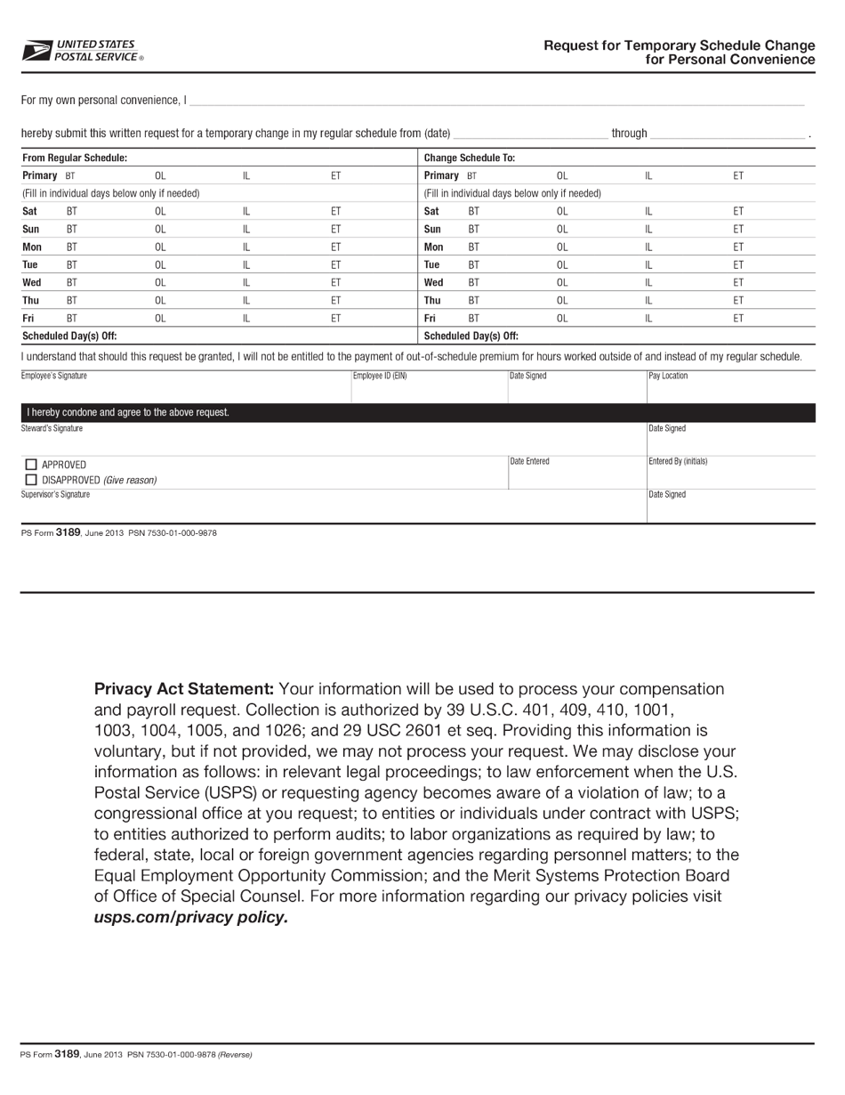 PS Form 3189 Fill Out Sign Online And Download Fillable PDF 
