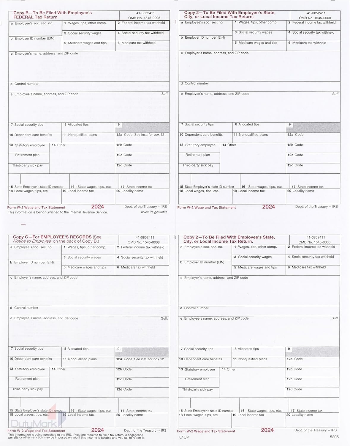 Qualifying Orders Of 25 Same Day 2024 W 2 Tax Forms Pack Laser 