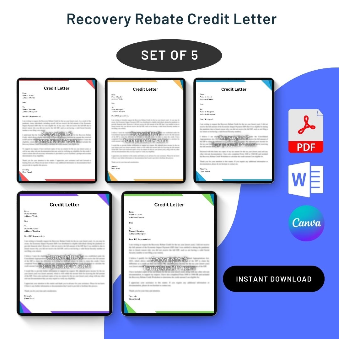 Recovery Rebate Credit Letter Sample Template And Examples