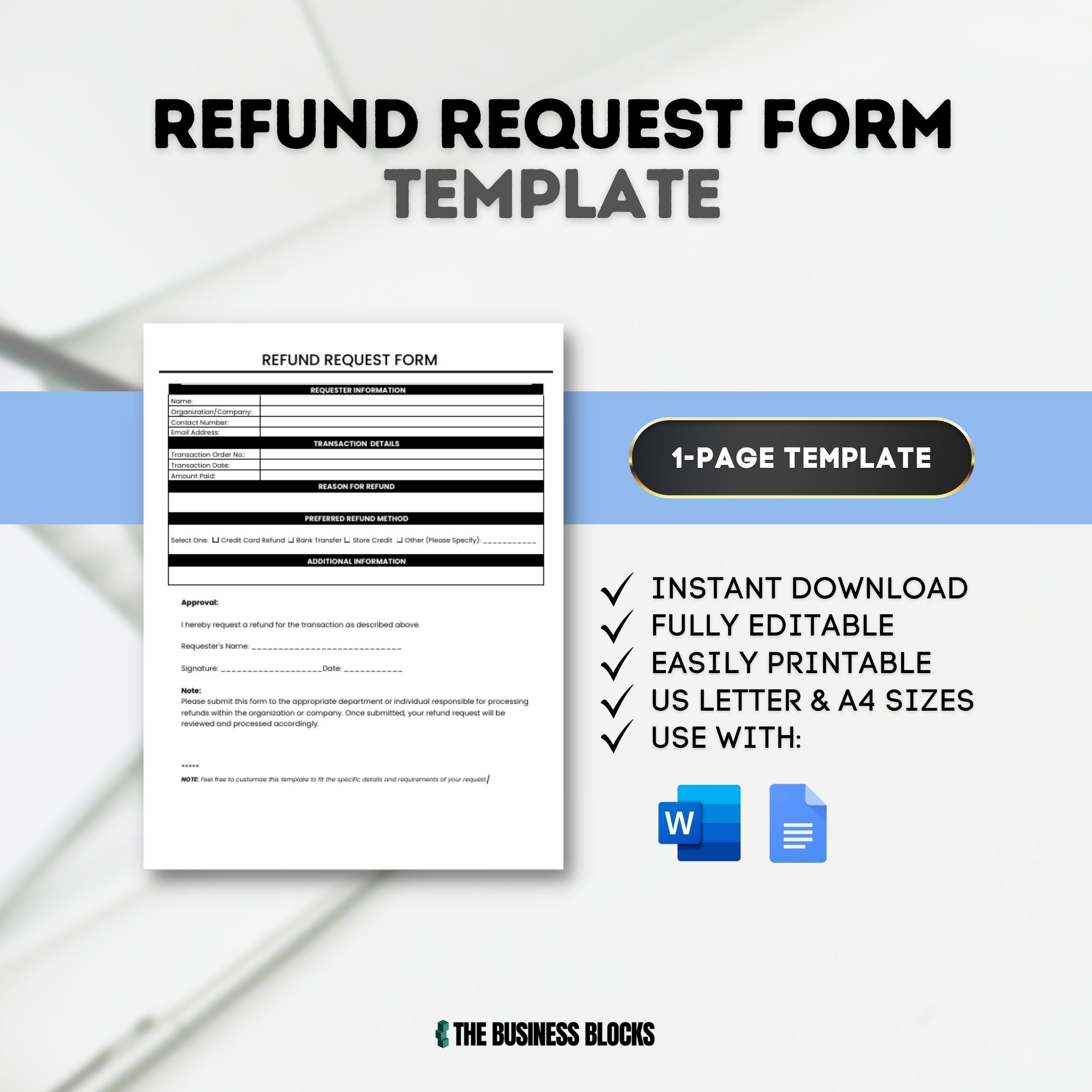 Refund Request Form Template Sample Refund Template Refund Polic 