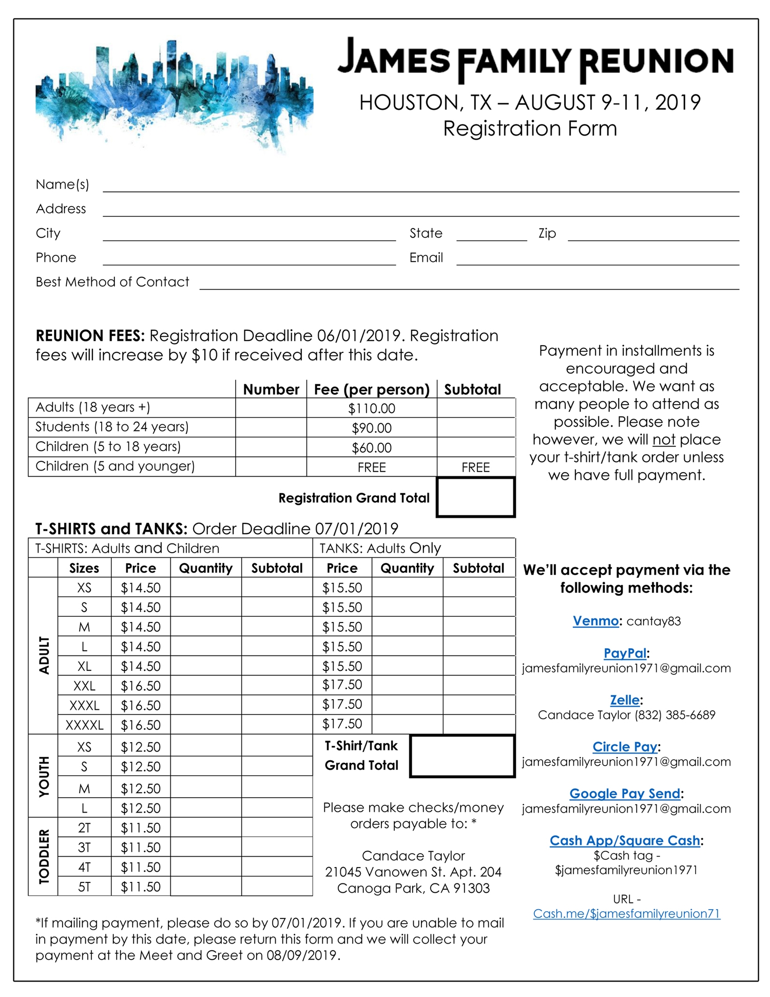 Registration Form CHICAGO 2027