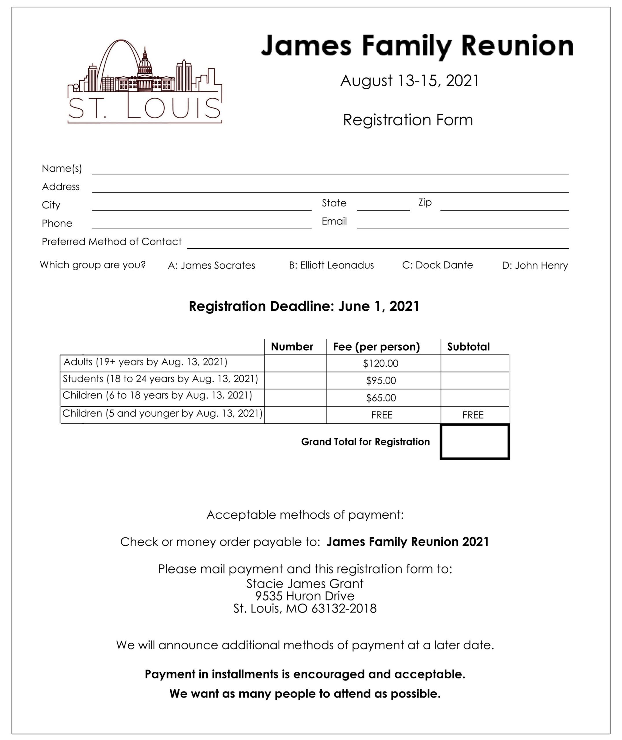 Registration Form CHICAGO 2027