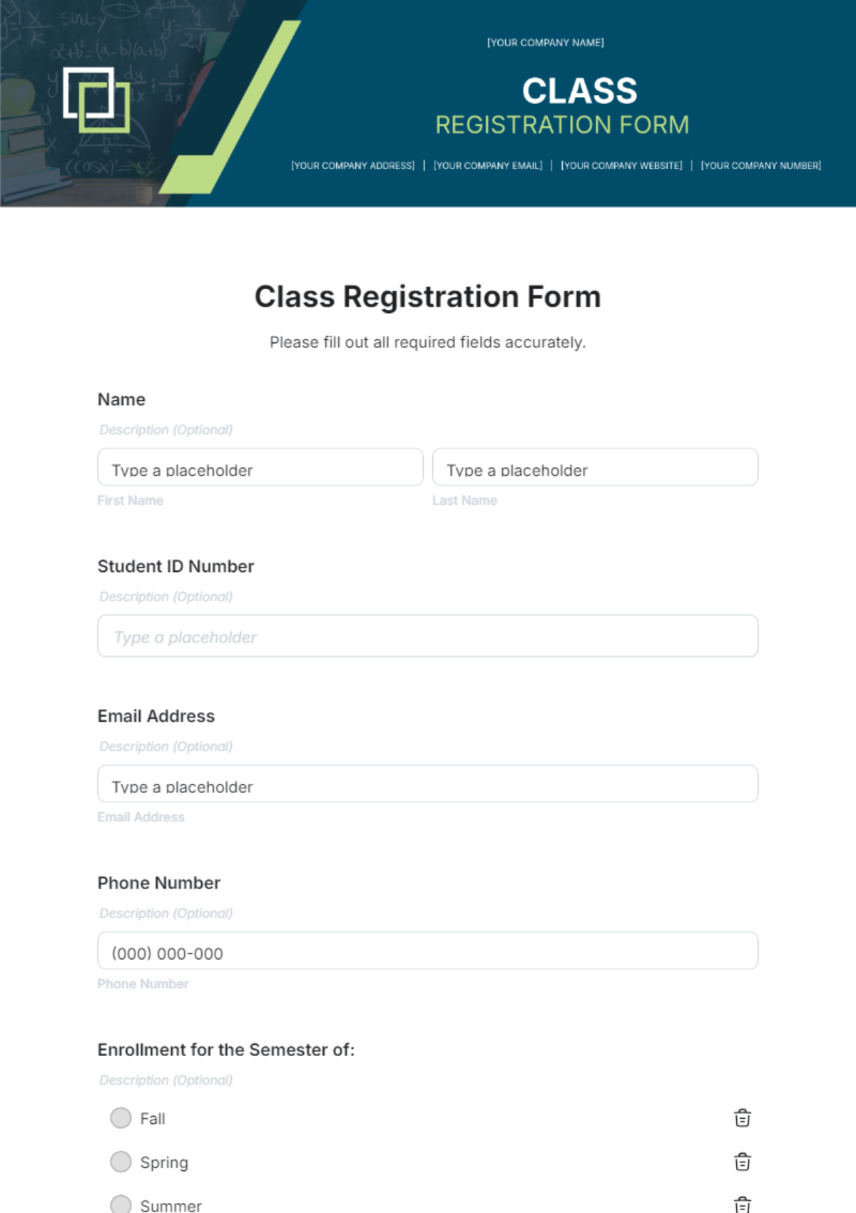 Registration Form Template 15 PDF Word Documents Download