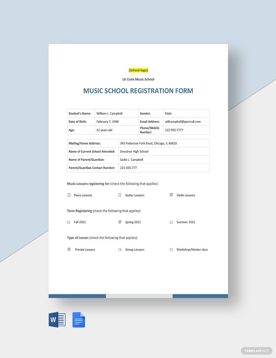 Registration Form Templates In Word To Download