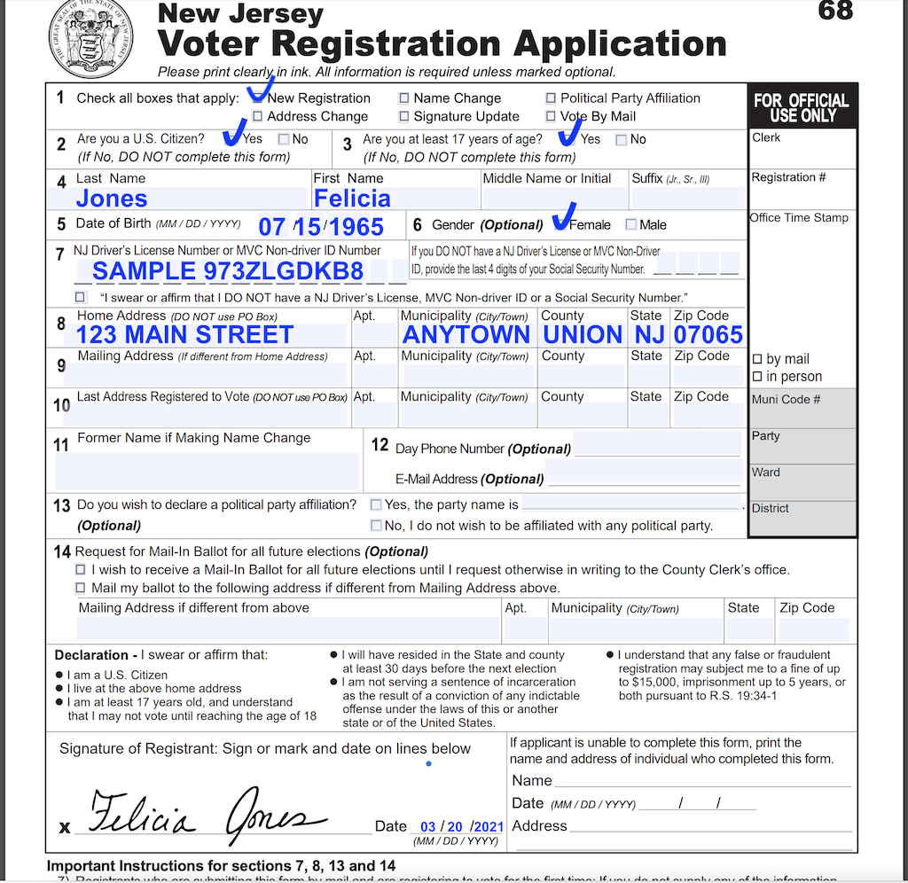 Registration VoteByMailNJ