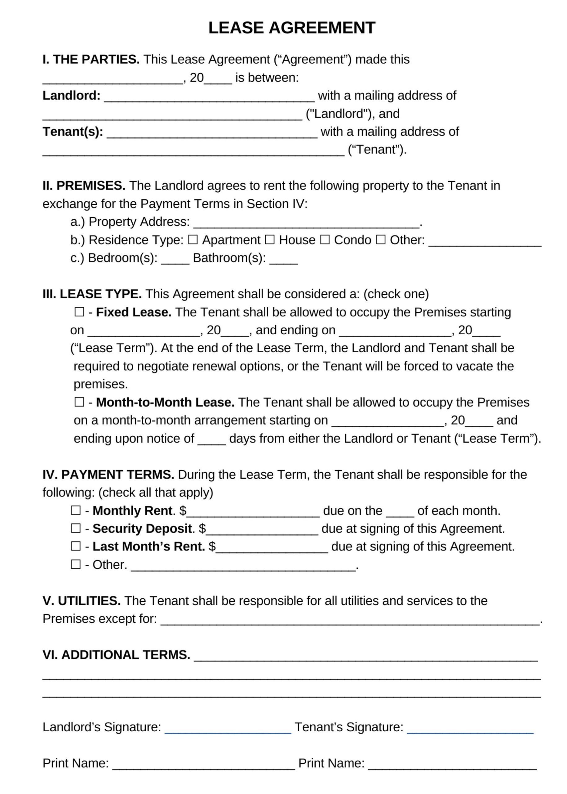 Rental Agreement Lease Contract Template Editable Landlord Forms Printable Residential Housing Agreement Digital Apartment Contract Etsy Australia