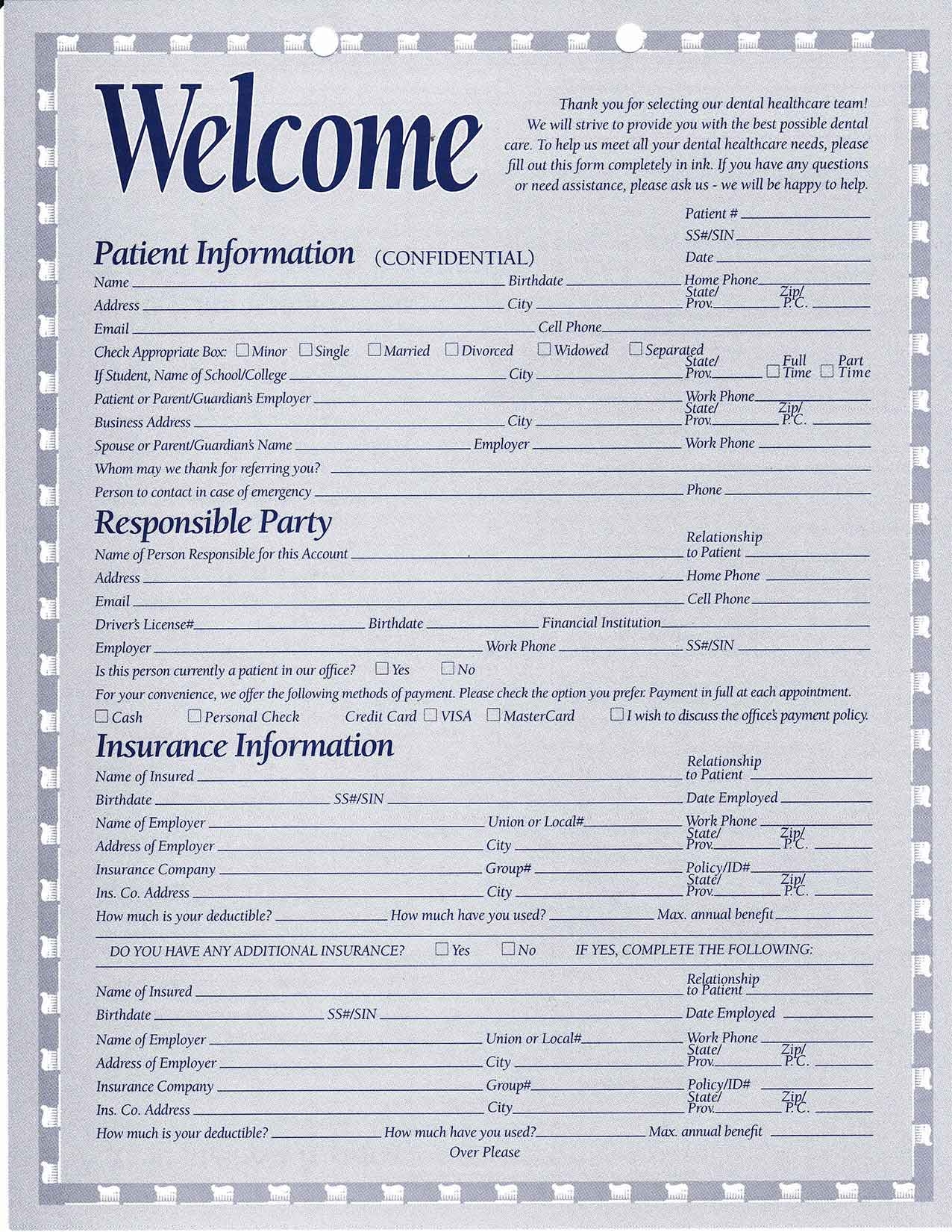 Roan Mountain TN Dental Center New Patient Forms