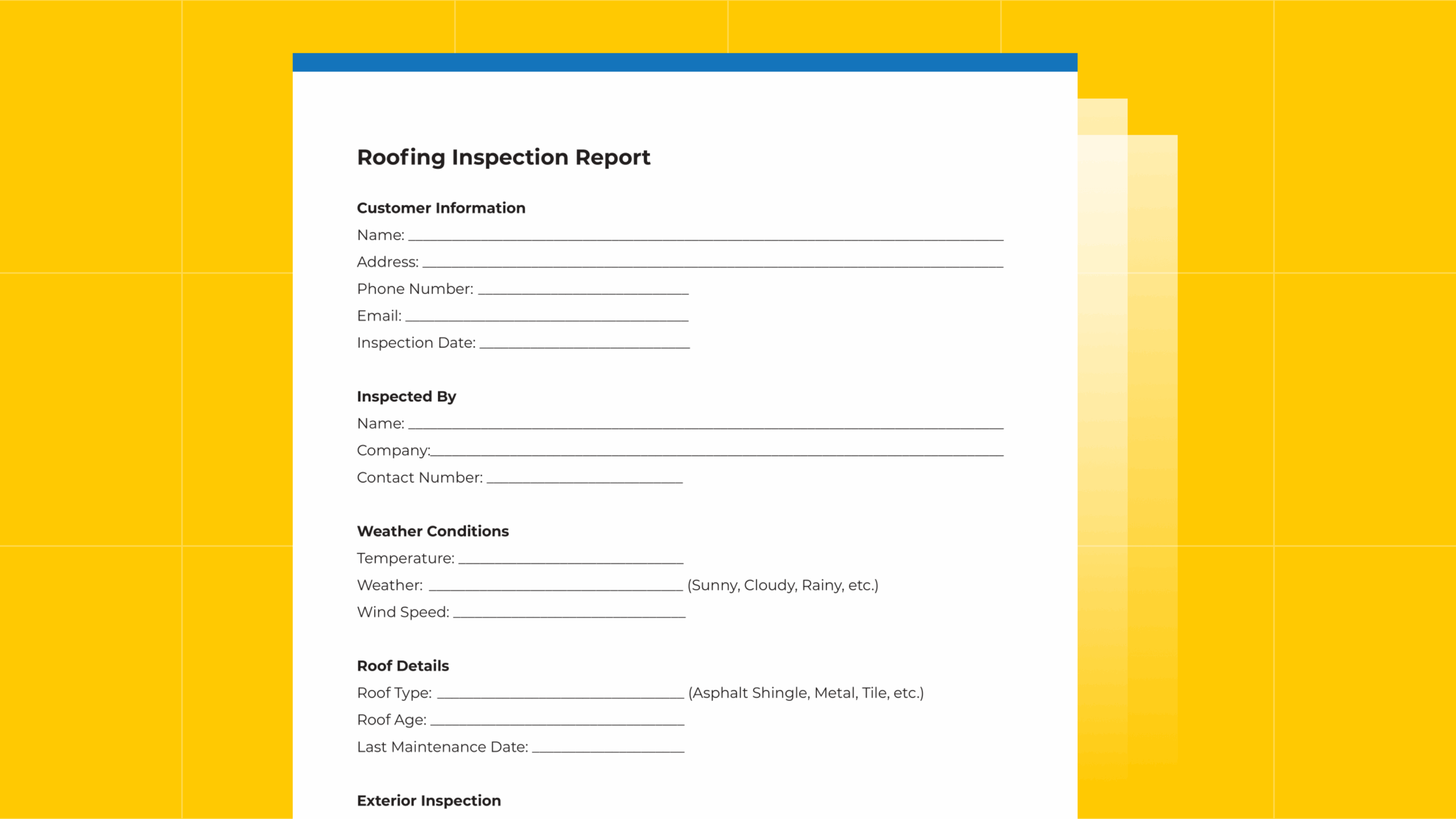 Roofing Inspection Report Template Free PDF Download