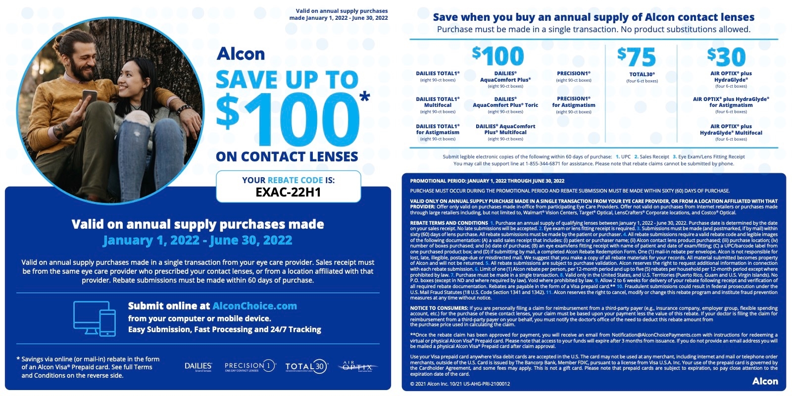Save Up To 100 On Your Alcon Contact Lens Purchase