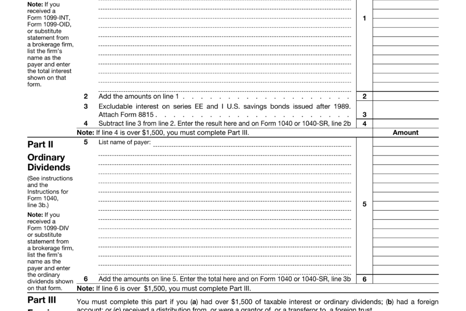 Schedule B Form 1040 2024 2025 Fill PDF Guru