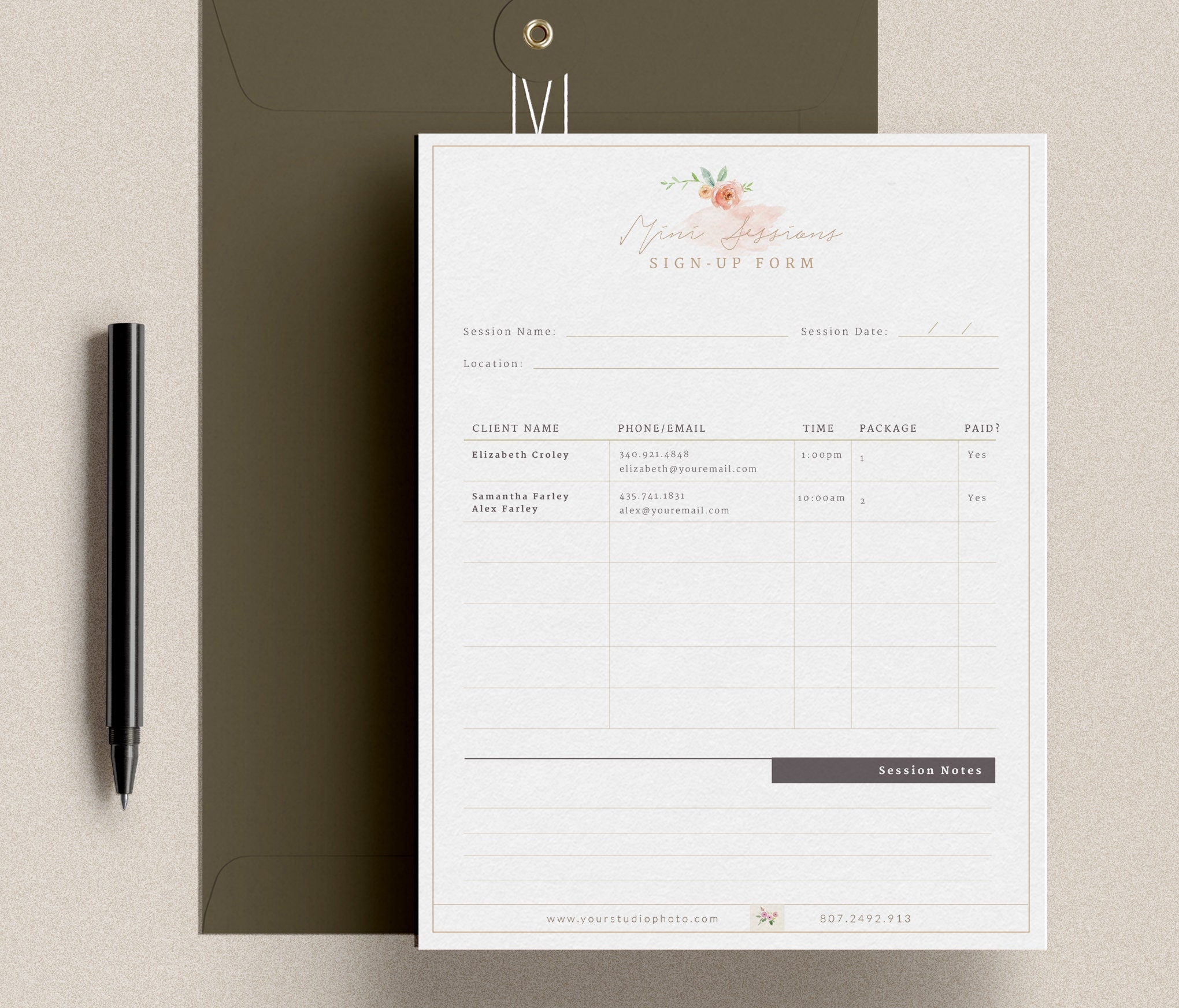 Silent Auction Registration Sheet Etsy