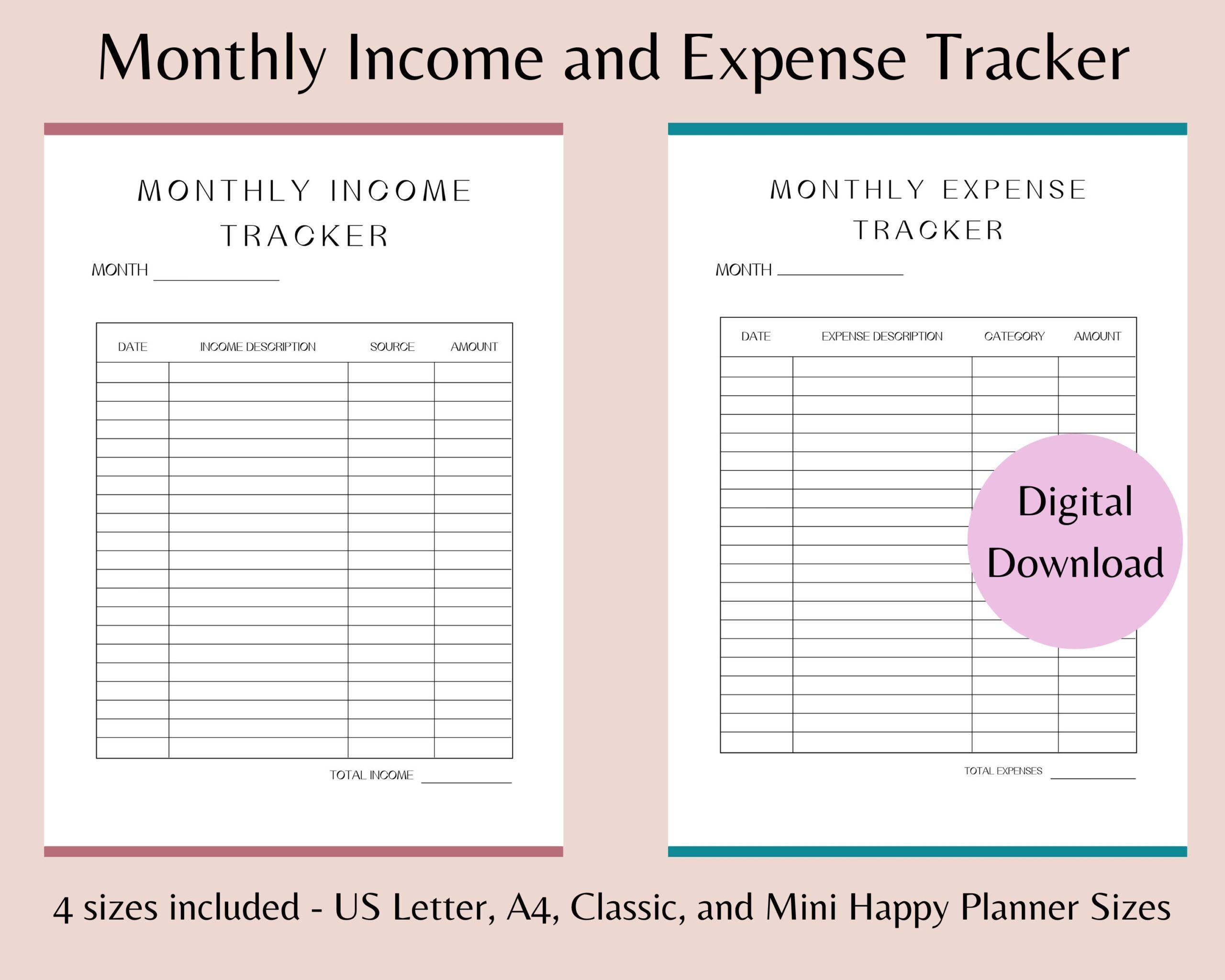 Small Business Monthly Income Tracker Small Business Expense 