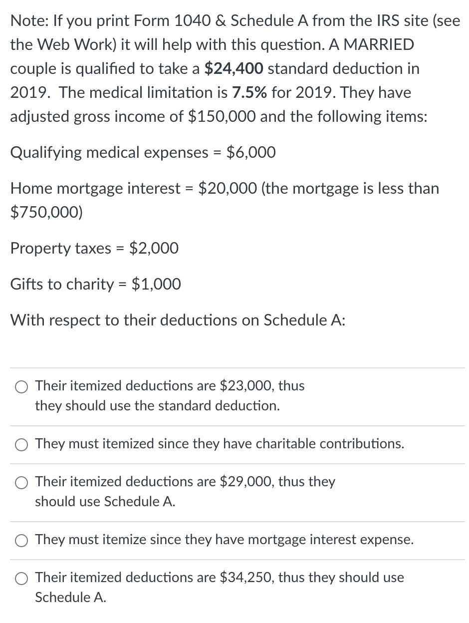 Solved Note If You Print Form 1040 U0026 Schedule A From The Chegg Worksheets Library