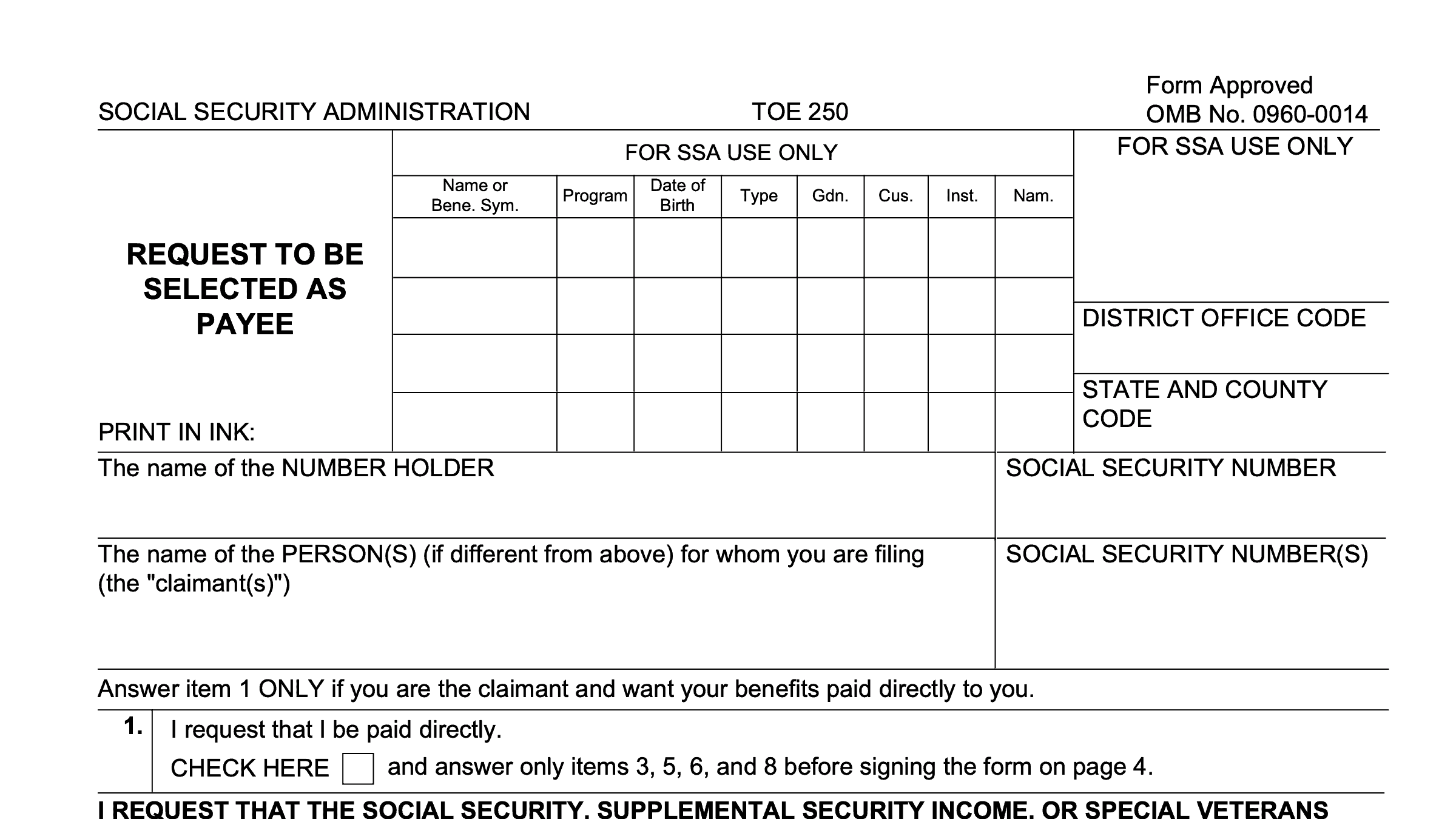 Ssa 11 Printable Form Www lx iriss uk