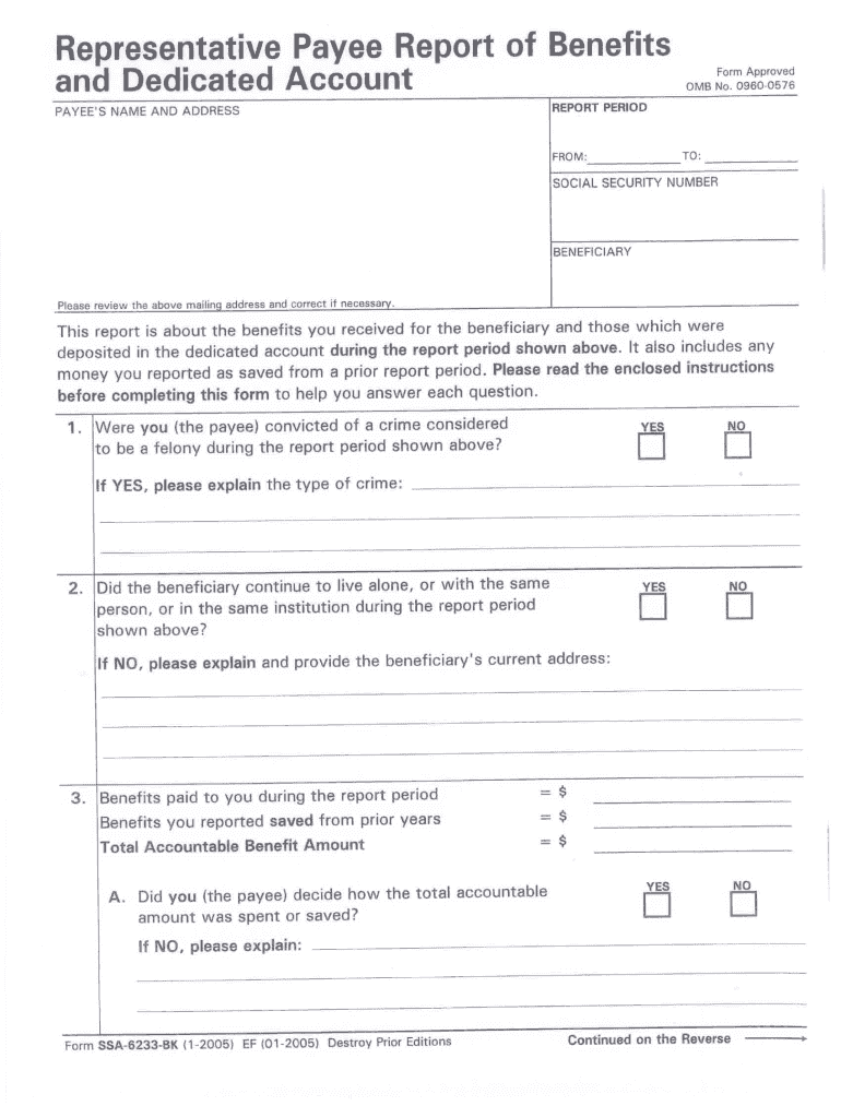 SSA 6233 BK 2005 2021 Fill And Sign Printable Template Online US 
