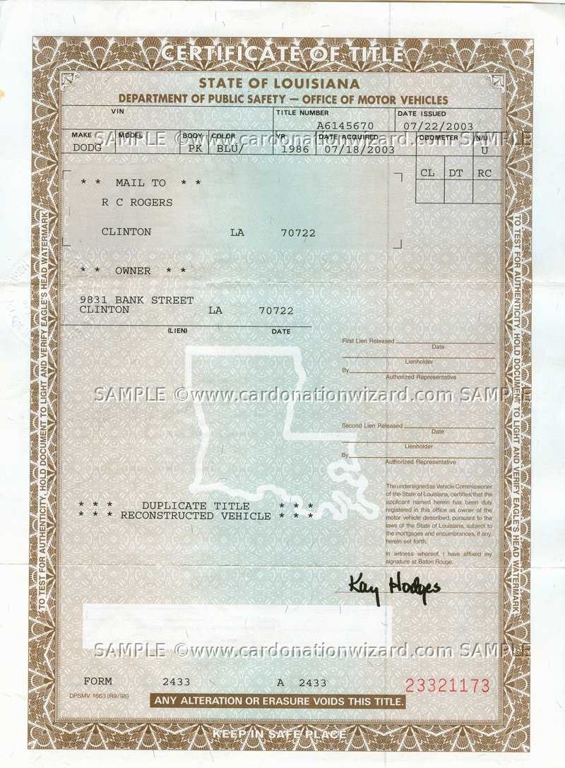 State Of Louisiana Act Of Donation Form