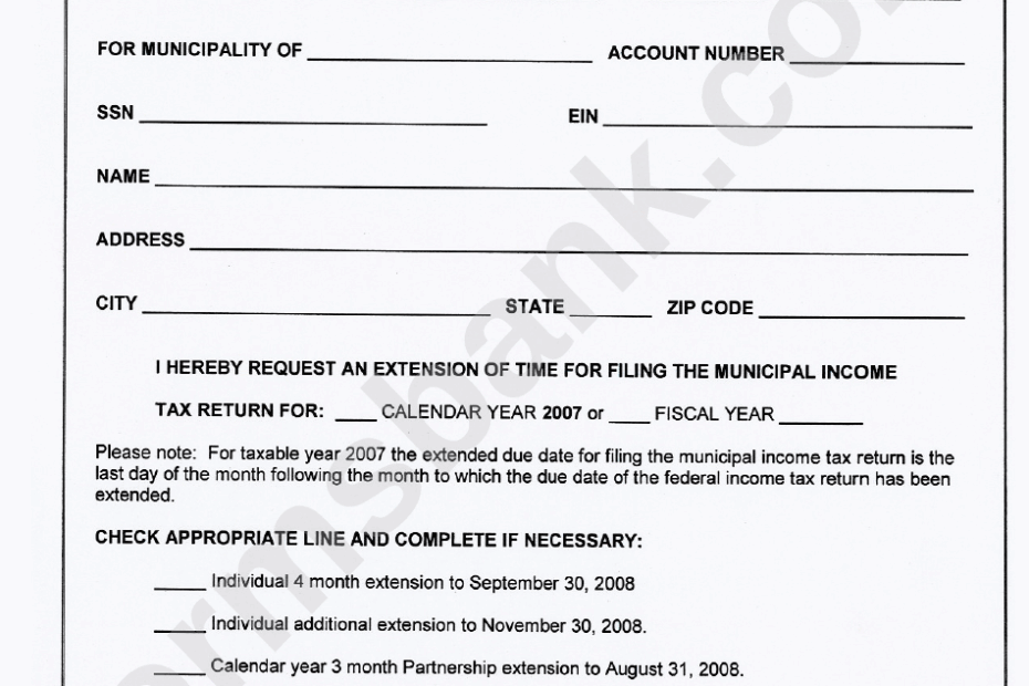 Tax Extension Printable Form Printable Party Favors