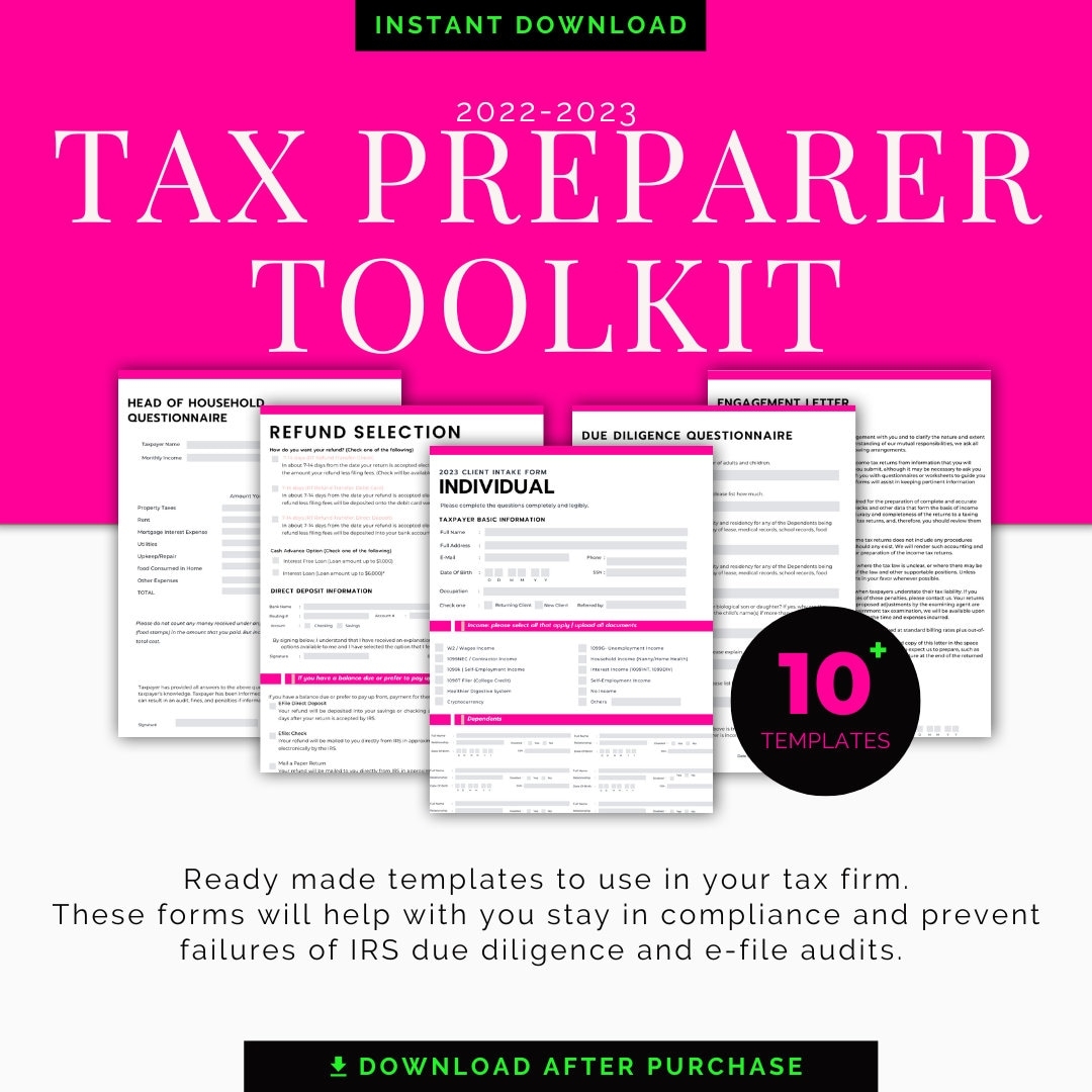 Tax Preparer Intake Forms Custom Tax Office Forms Tax Preparer Forms Forms For Tax Preparers Etsy