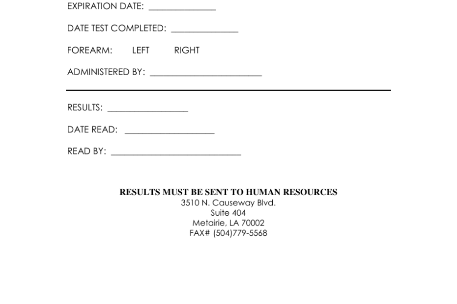 Tb Test Results Form Fill Out Sign Online And Download PDF