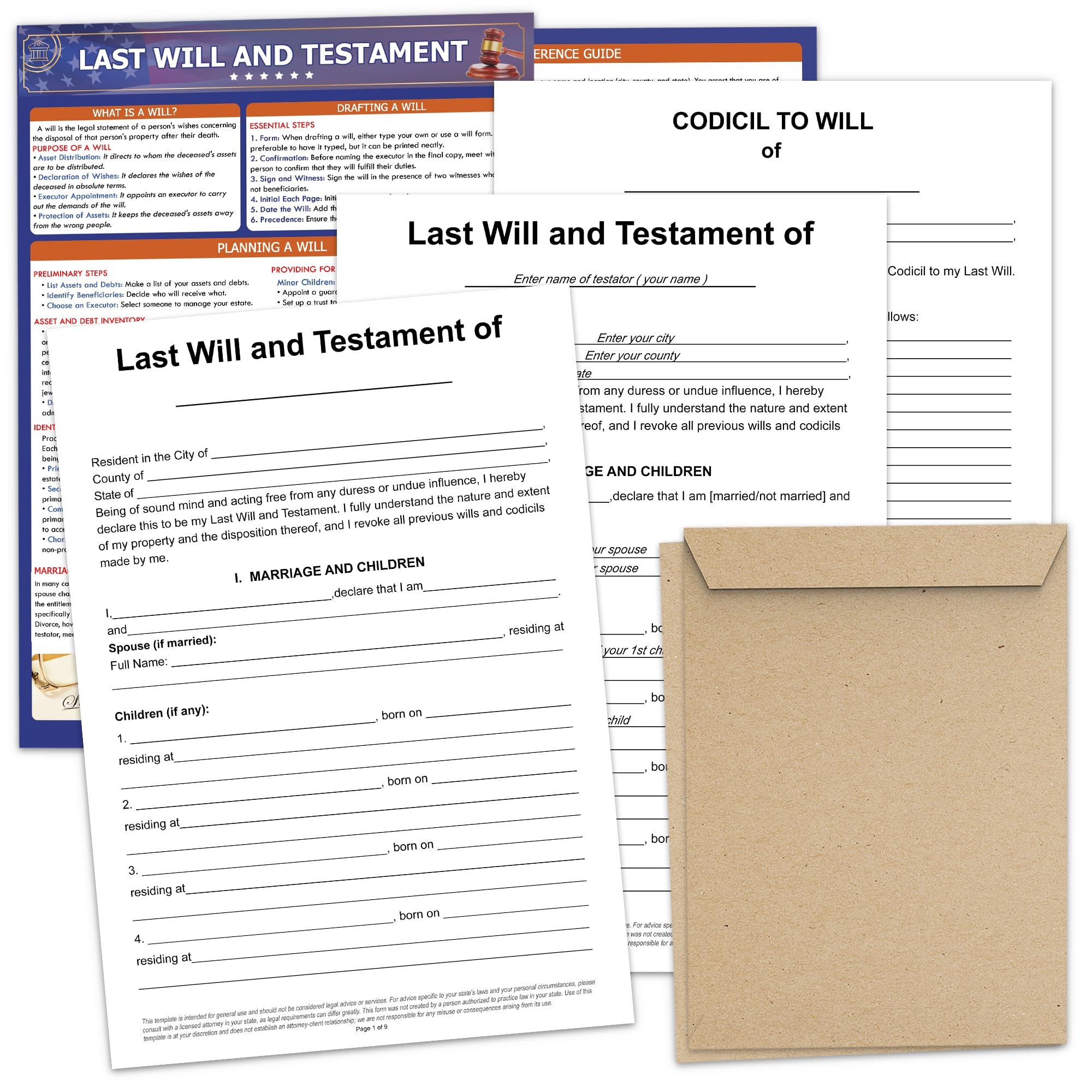 Template UK PDF Aazon co Last Will And Testaent Kit 2025 Legal Will And Trust Legal Will And Trust Forms
