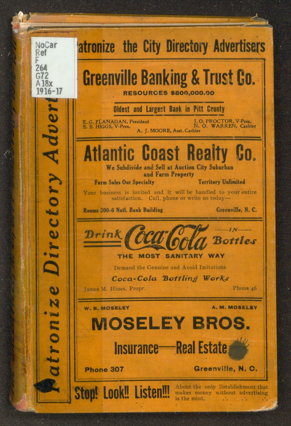The Greenville N C City Directory 1916 17 ECU Digital Collections