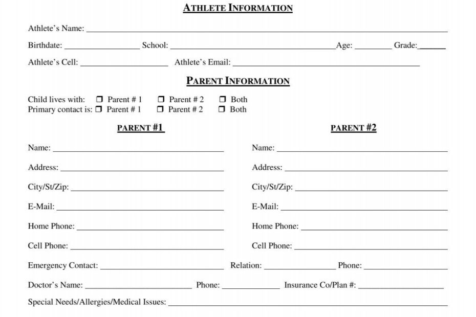 Tryout Registration Form waiver Westside Jewish Community Center